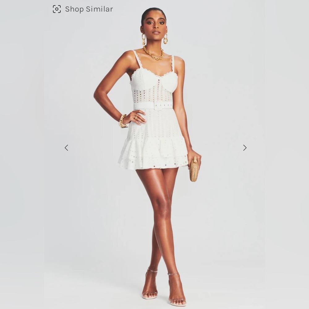 Charo Ruiz White Lace Detail Top